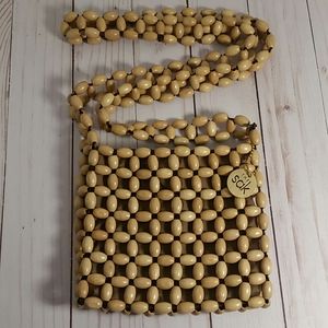Beaded Crossbody Purse THE SAK Vintage Wooden Beads